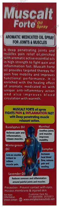 Aimil Muscalt Forte Oil Spray - Relieves Joint & Muscle Pain 30 ml