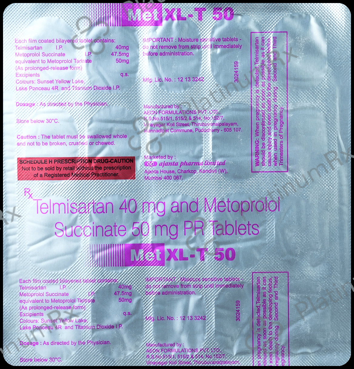 Met XL T 47.5/40mg Tablet 20s
