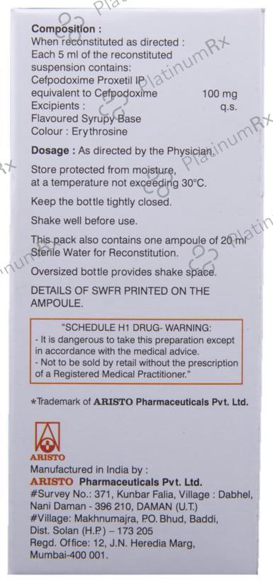 Monocef-O 100 Powder for Oral Suspension