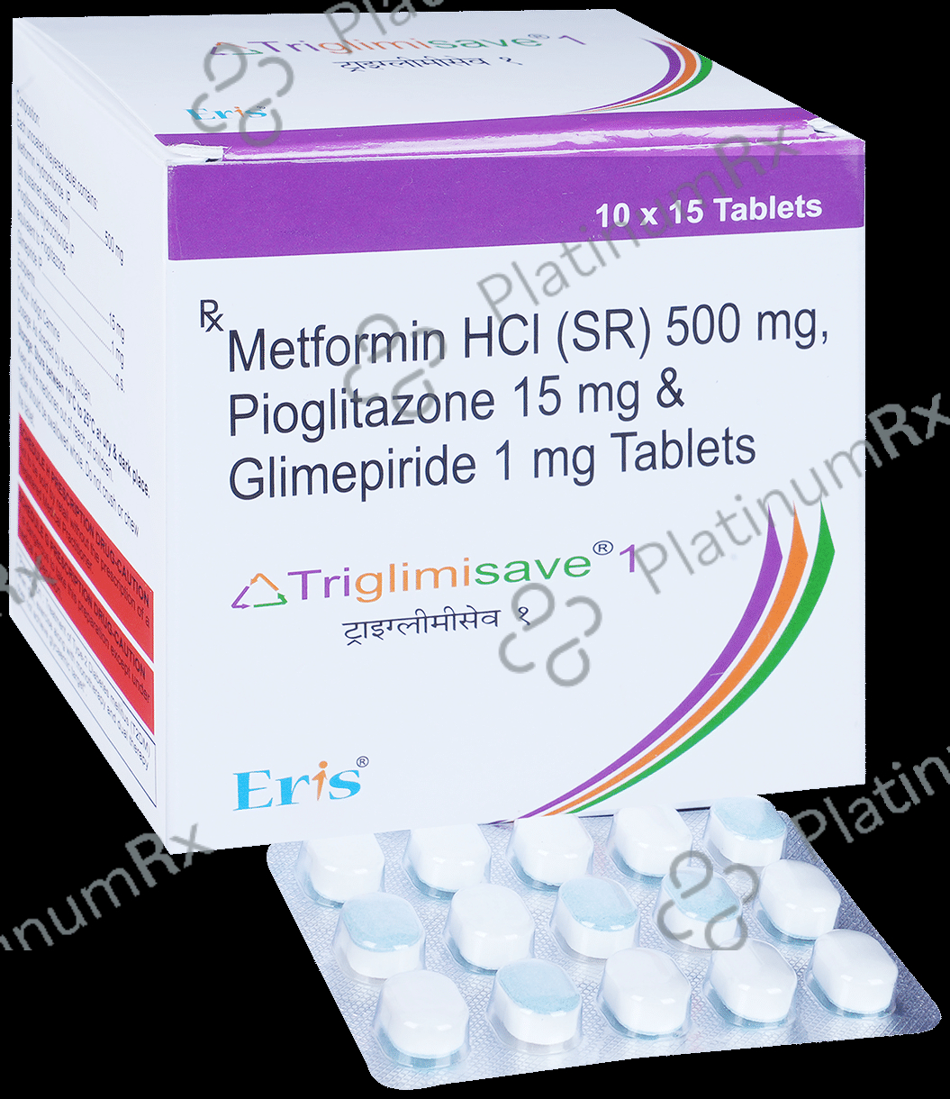 Triglimisave 1/500/15mg Tablet SR 15s