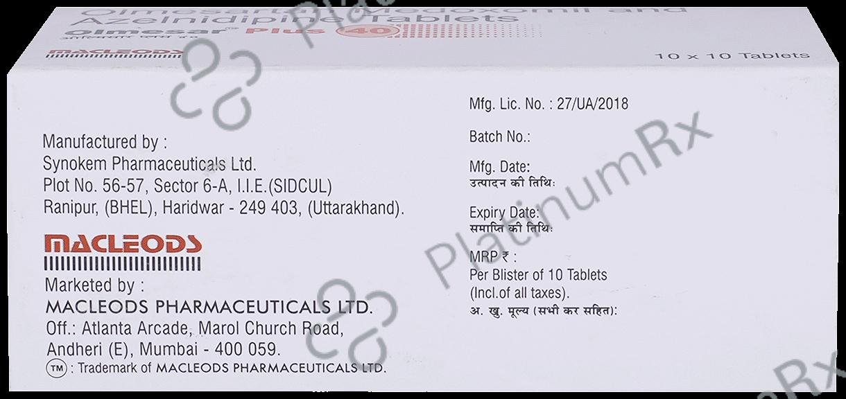 Olmesar Plus 40/8mg Tablet 10s