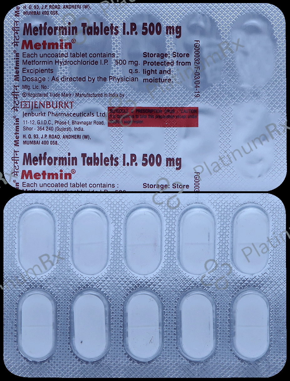 Metmin 500mg Tablet 10s