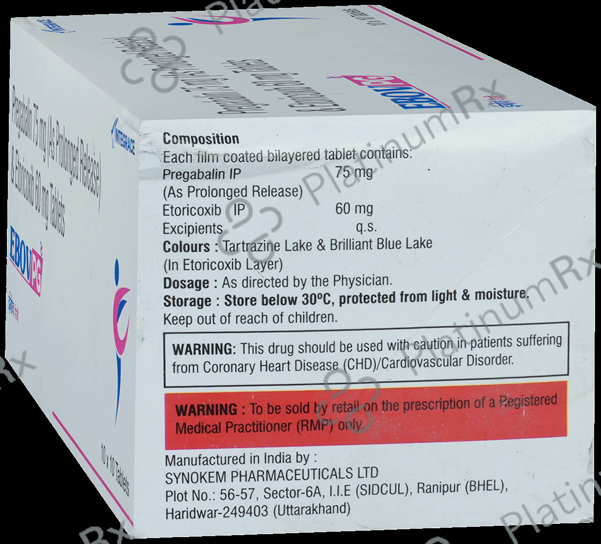 Ebov PG 75mg/60mg Tablet