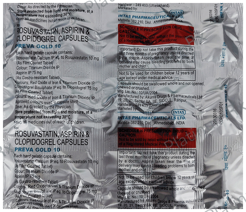 Preva Gold 10/75/75mg Capsule 15s