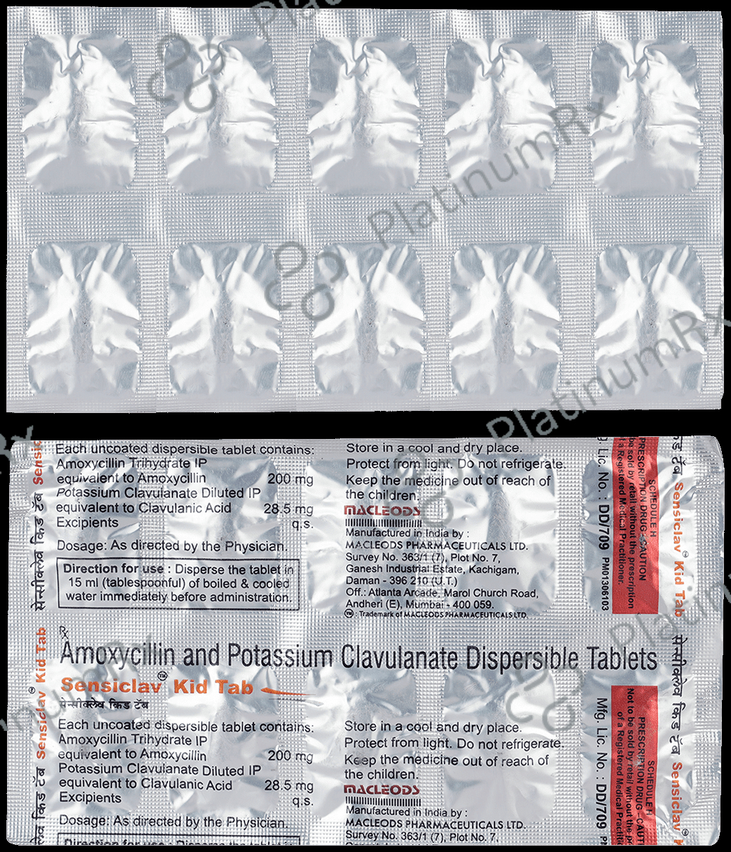 Sensiclav Kid 200/28.5mg Tablet 10s
