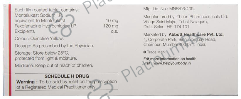 Monti FX 10/120mg Tablet 10s