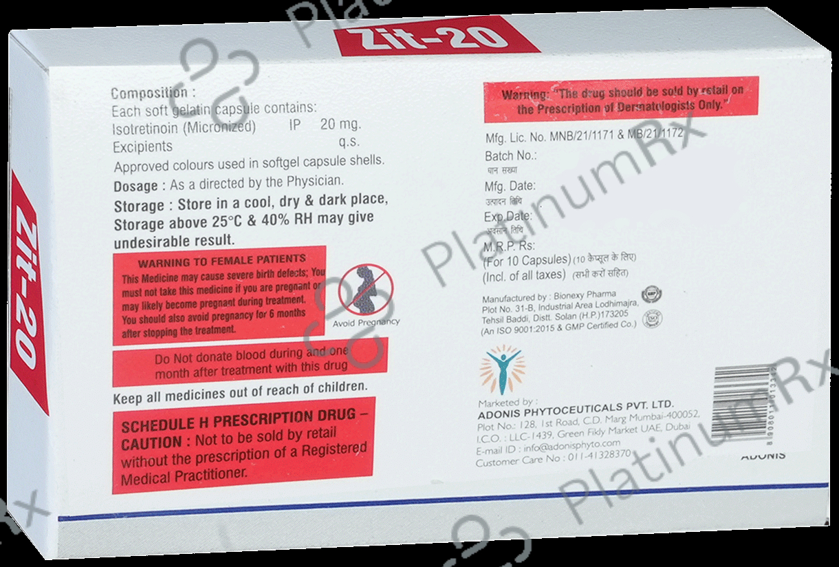 Zit 20 Softgel Capsule