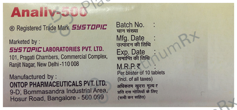 Analiv 500mg Tablet 10s