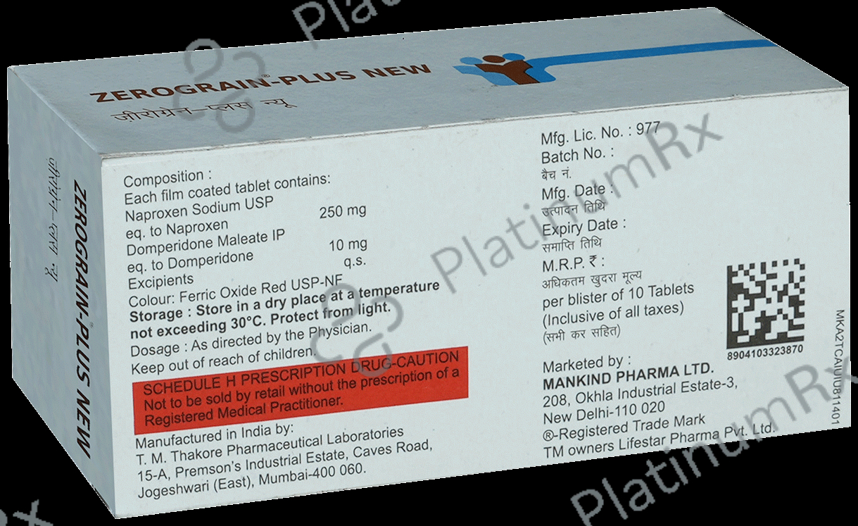 Zerograin Plus New 10/250mg Tablet 10s