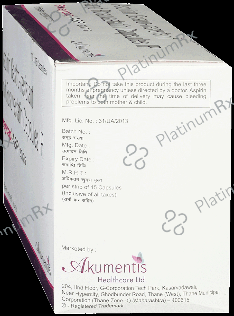 Rosycap ASP 20/75mg Capsule 15s