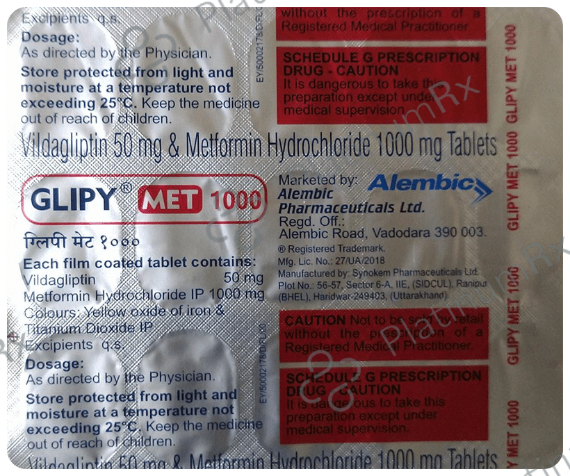 Glipy Met 1000/50mg Tablet 15s