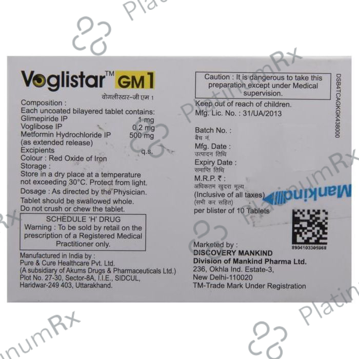 Voglistar GM1 Tablet ER 10 Tablet ER