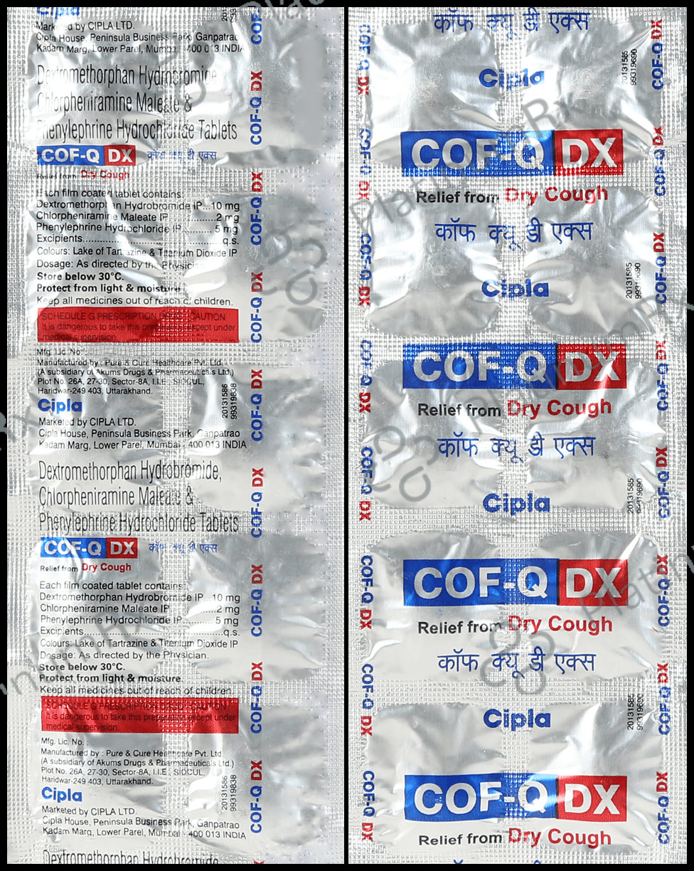 Cof Q DX 5/2/10mg Tablet 10s