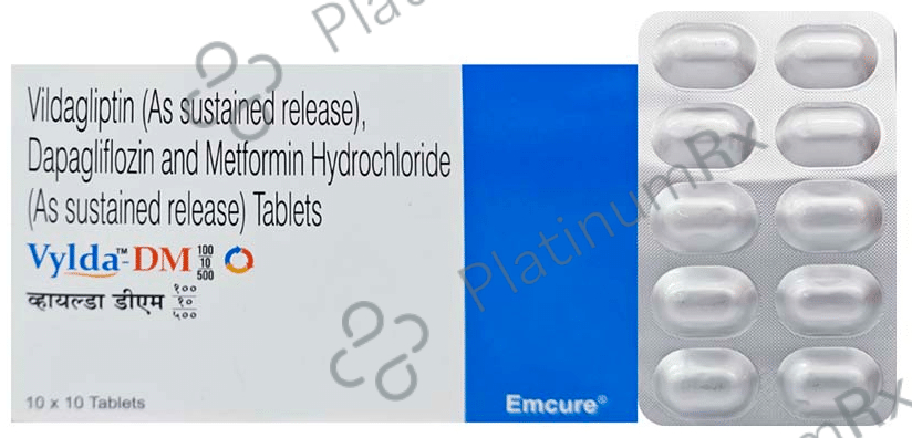 Vylda DM 10/500/100mg Tablet 10s
