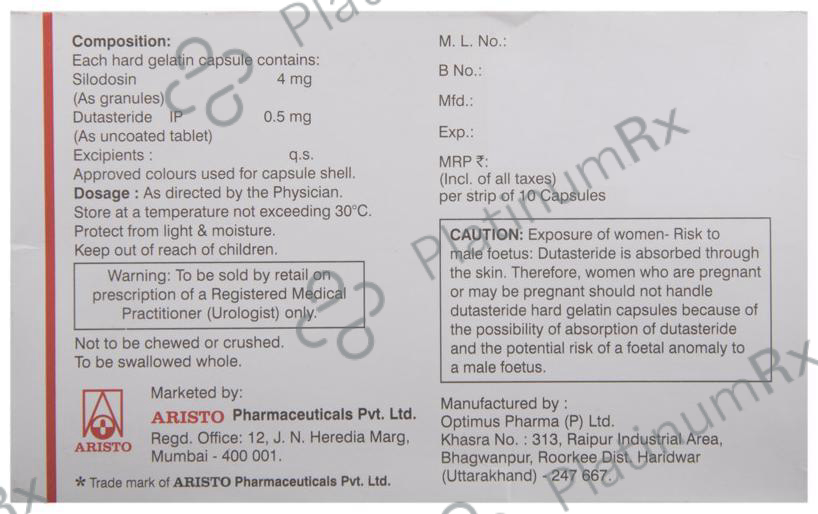 Prostagard D 4/0.5mg Capsule 10s