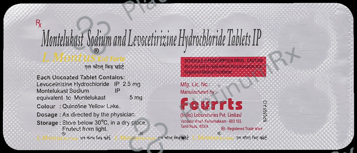 L Montus Kid Forte 2.5/5mg Tablet 10s
