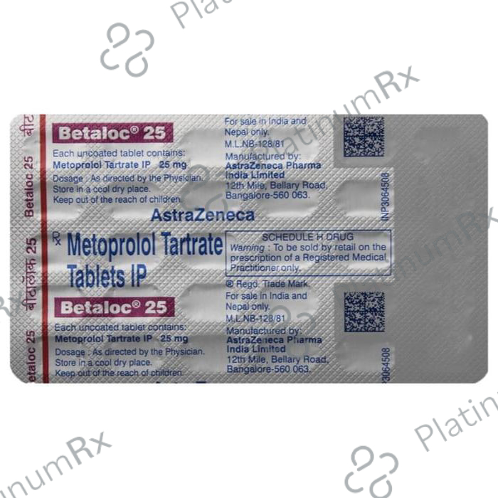 Betaloc 25mg Tablet 30s