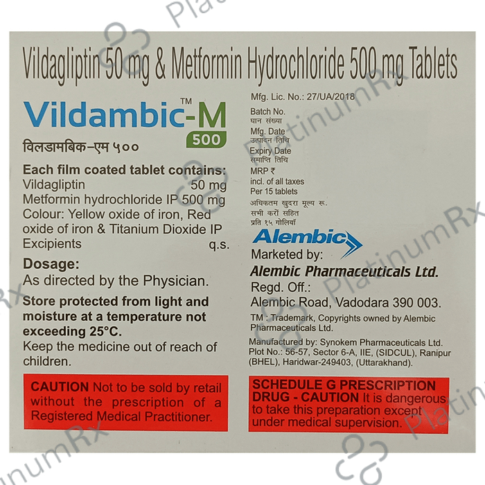 Vildambic M 500/50mg Tablet 15s