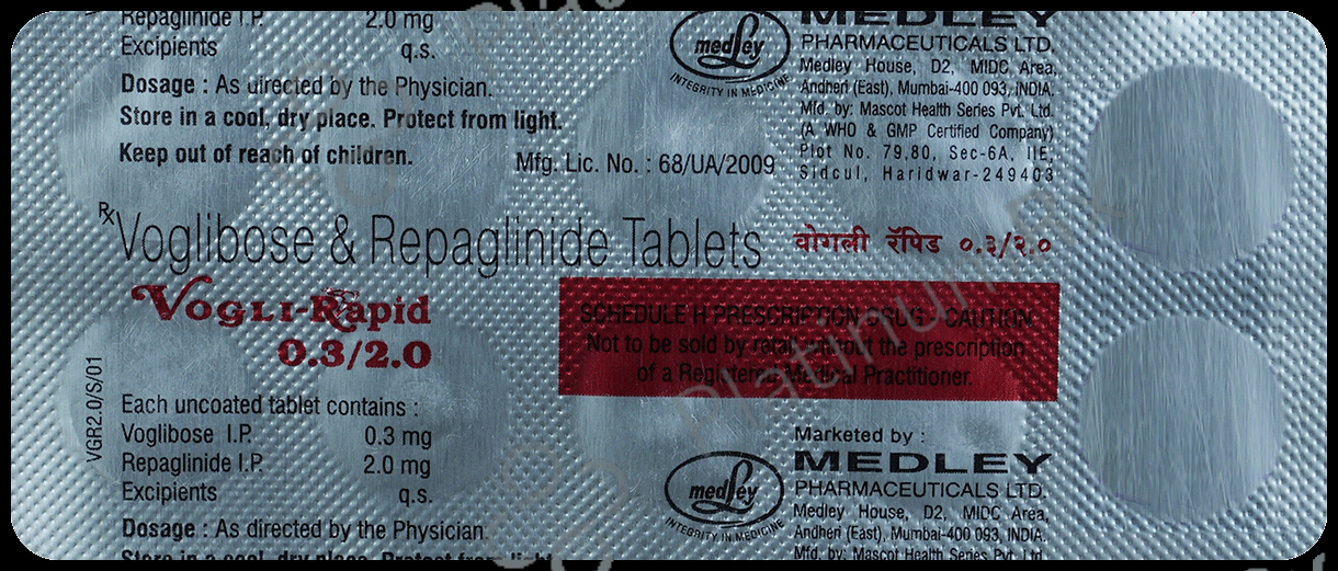 Vogli Rapid 0.3/2mg Tablet 10s
