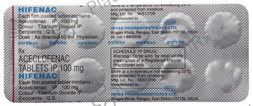Hifenac 100mg Tablet 10s