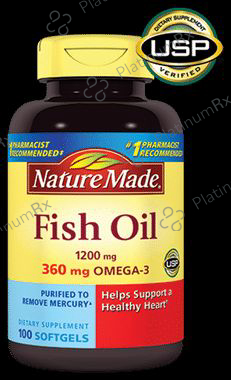 Nature Made Fish Oil Omega-3 1200mg Softgels 100 Soft Gelatin Capsule