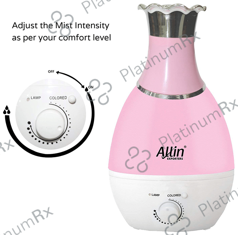 Allin Exporters Ultrasonic Cool Mist Humidifier (2.4Ltr Tank) with LED Night Light Pink