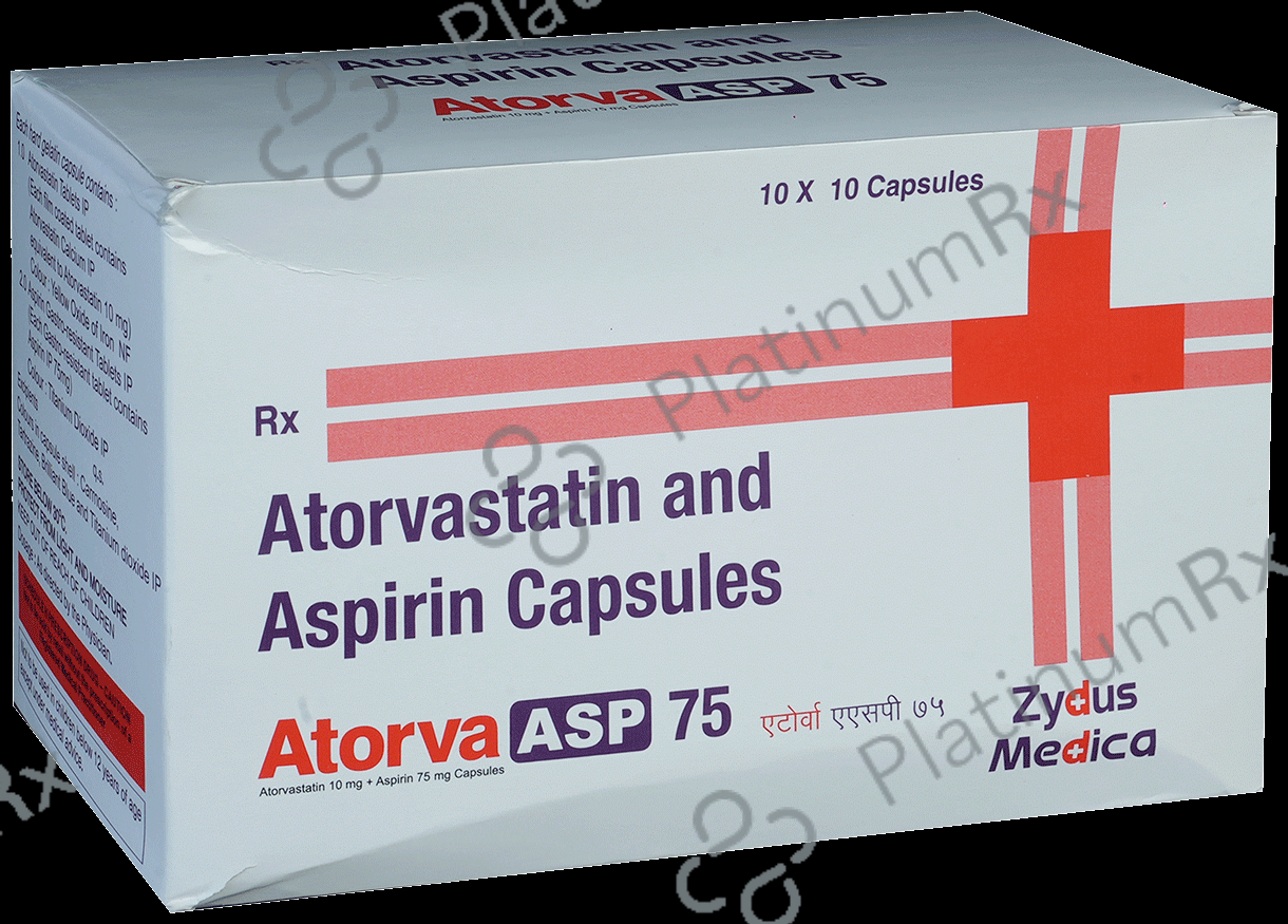 Atorva Asp 75/10mg Capsule 10s
