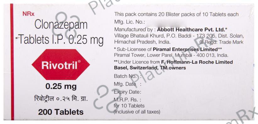 Rivotril 0.25mg Tablet