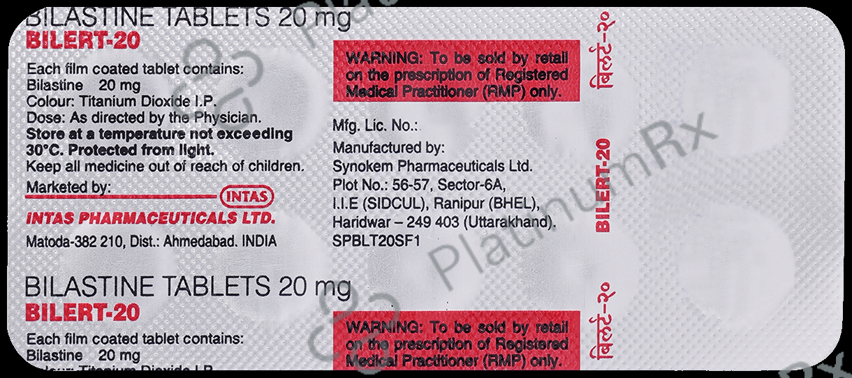 Bilert 20mg Tablet