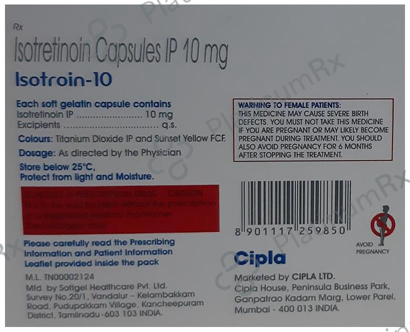 Isotroin 10mg Capsule 15s