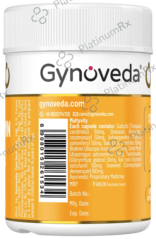 Gynoveda Ayurvedic Multivitamin Capsule (30 Each) 1 Bottle