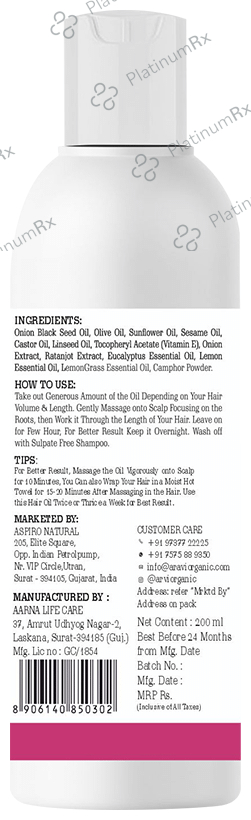 Aravi Organic Red Onion Hair Growth Oil