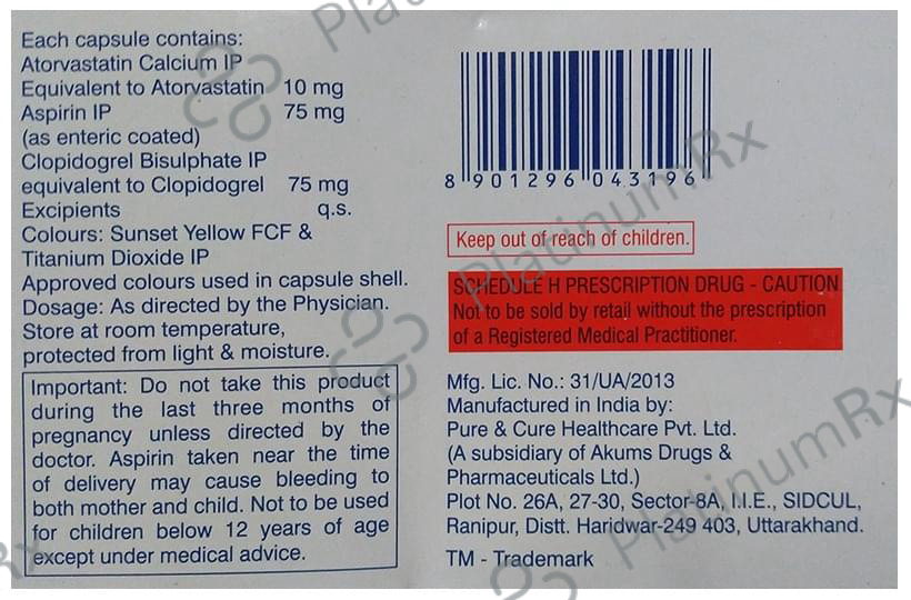 Storva Gold 10/75/75mg Capsule 10s