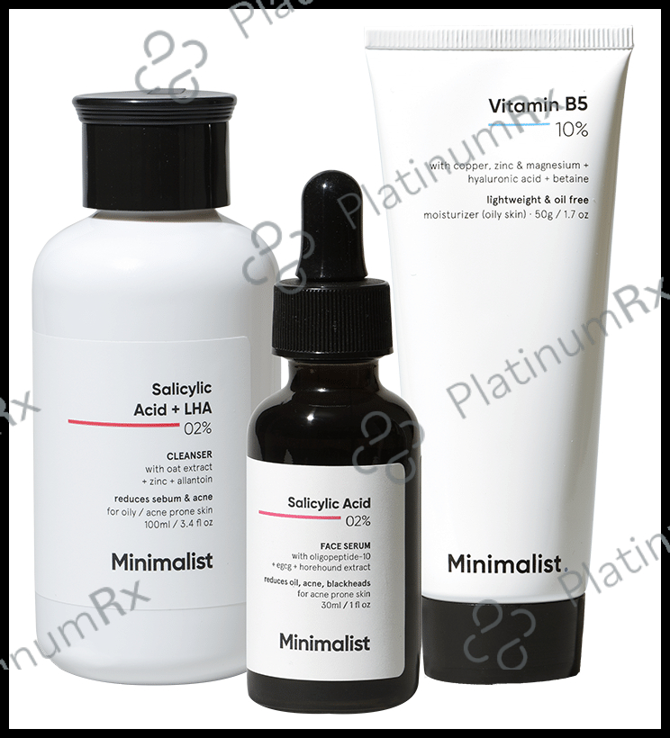 Minimalist Anti-Acne Skincare Kit - Reduces Acne, Oil & Blackheads