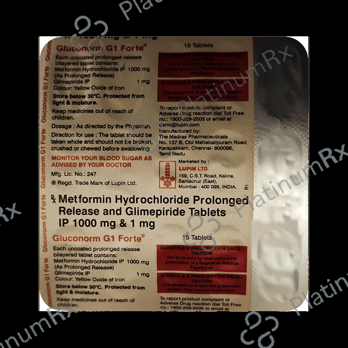 Gluconorm G 1/1000mg Tablet PR 15s