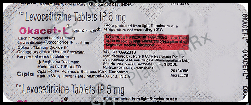 Okacet L 5mg Tablet 10s