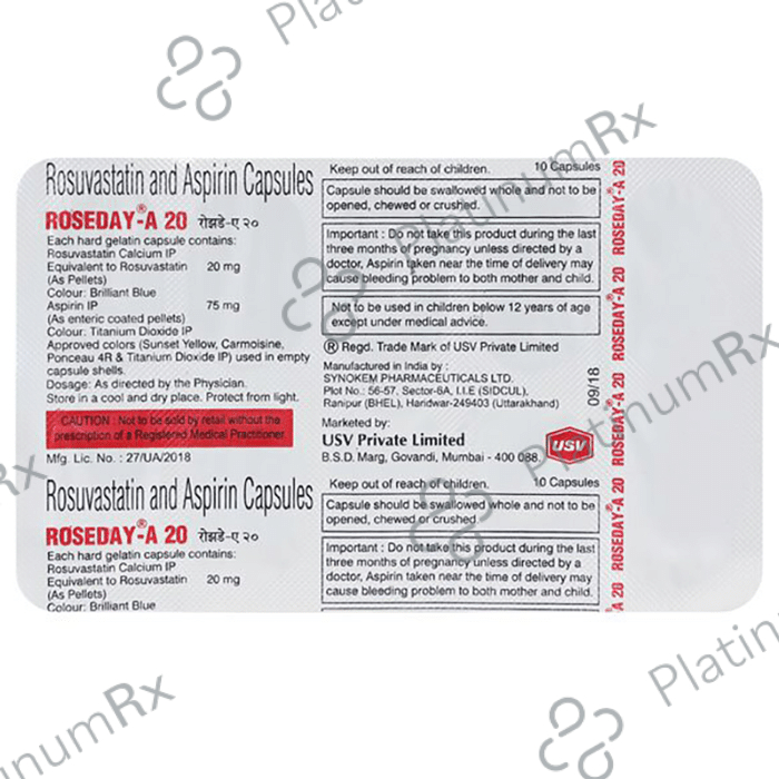Roseday A 20/75mg Capsule 10s