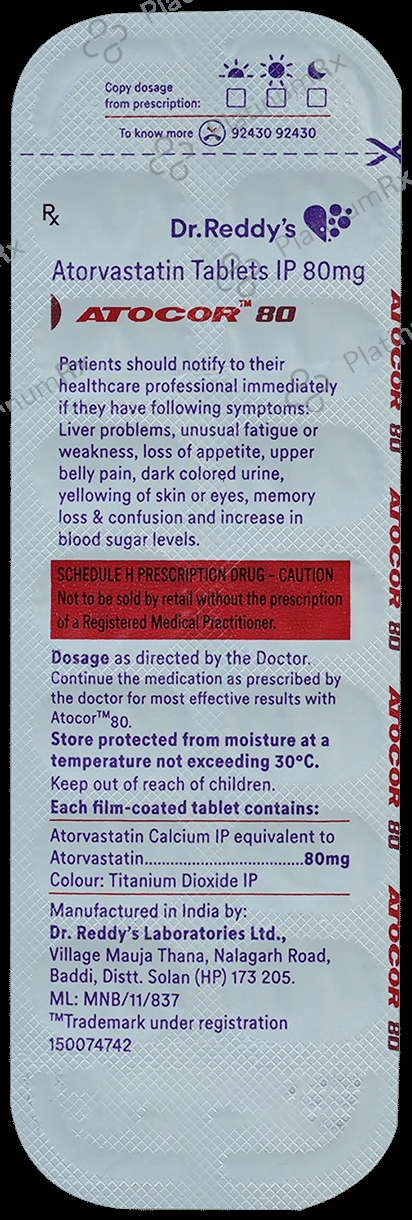 Atocor 80mg Tablet 14s
