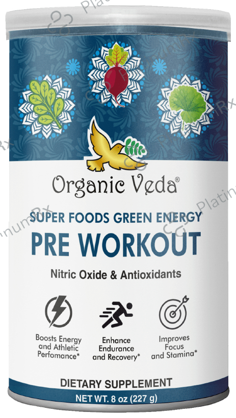 Organic Veda Super Foods Green Energy Pre Workout Powder 227 gm