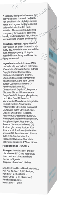 Maxisoft pH 5.5 Baby Cream (50gm Each) 4 Tubes
