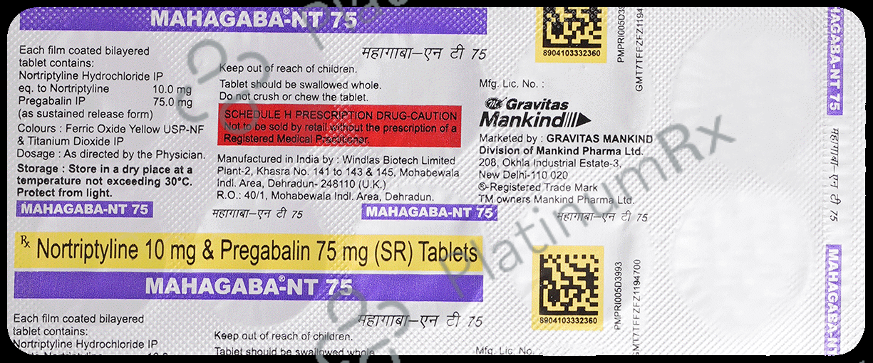 Mahagaba NT 75mg/10mg Tablet 10s