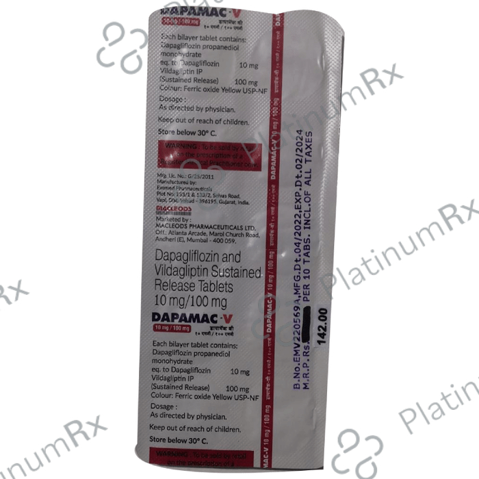 Dapamac V 10/100mg Tablet SR 10s