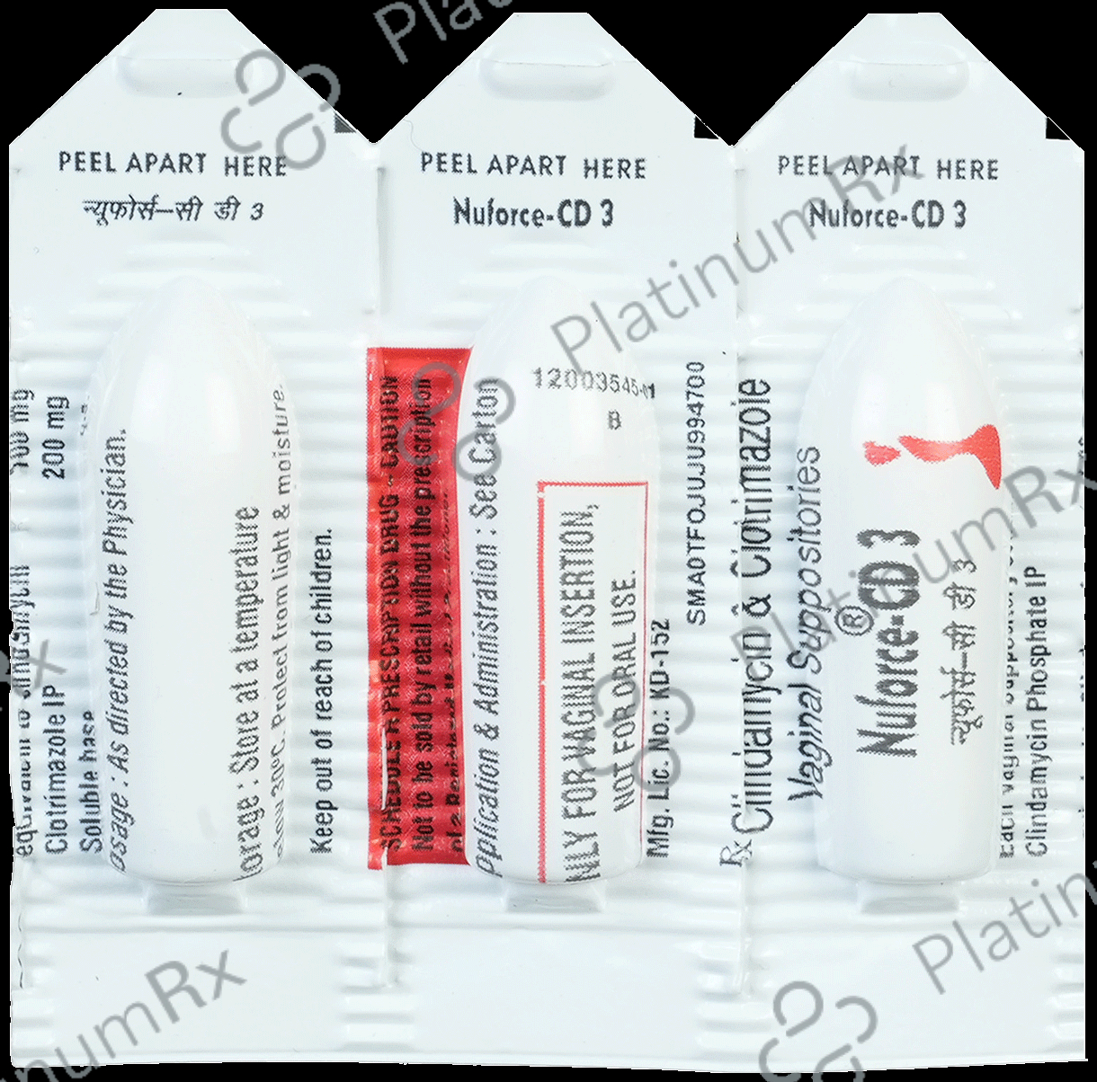 Nuforce CD 300mg Vaginal Suppository 3s