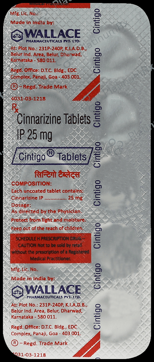 Cintigo 25mg Tablet 10s