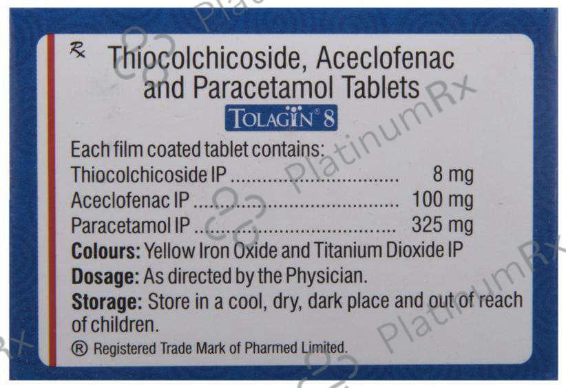 Tolagin 8 100/325/8mg Tablet 10s