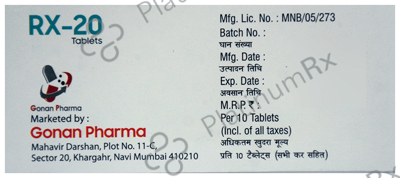 RX 20mg Tablet