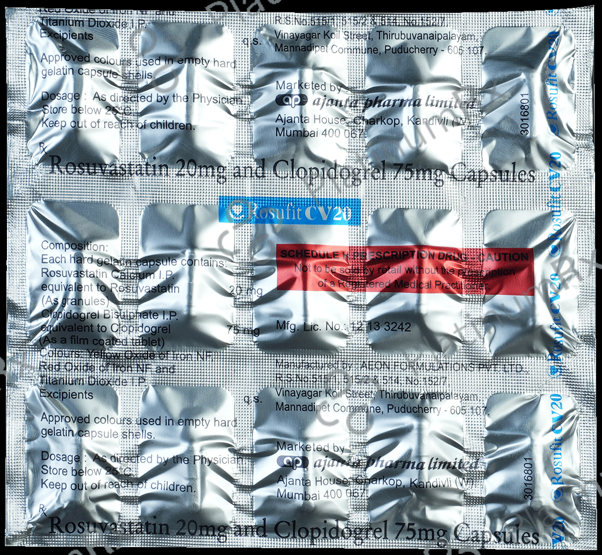 Rosufit CV 20/75mg Capsule 15s