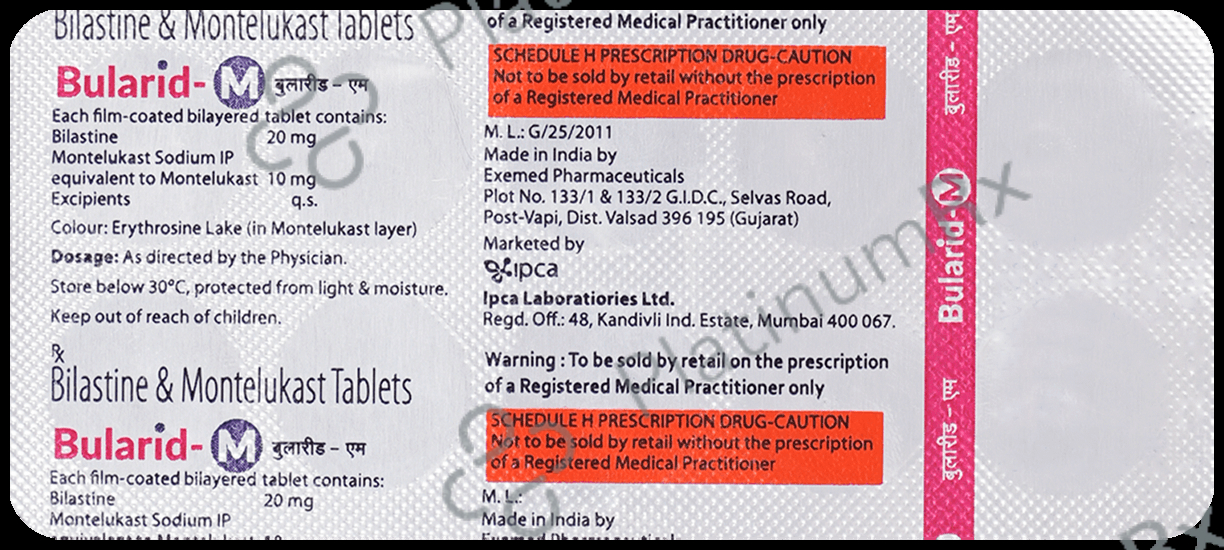 Bularid M 20/10mg Tablet 10s