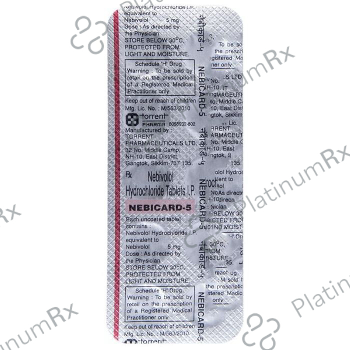 Nebicard 5mg Tablet 10s