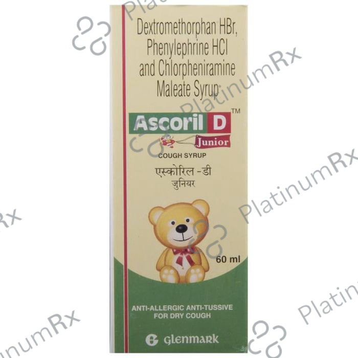 Ascoril D Junior 2/10/5mg Cough Syrup 60ml